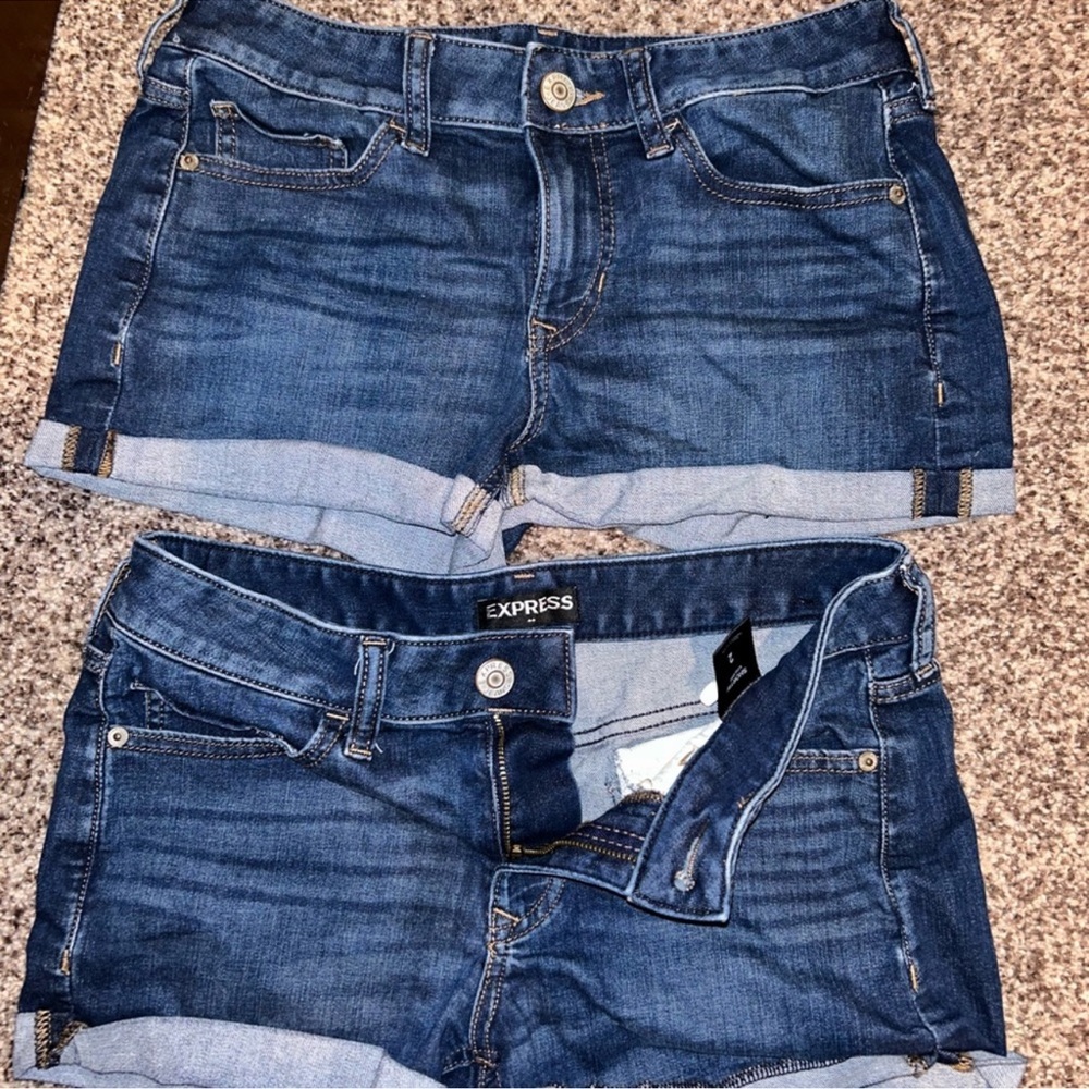 Express Women's Blue Denim Shorts